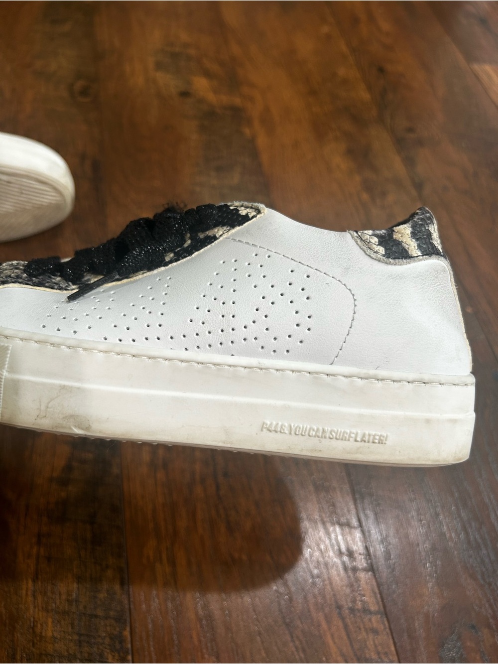 P448 Thea Snake Print glitter platform sneakers - Picture 3 of 5